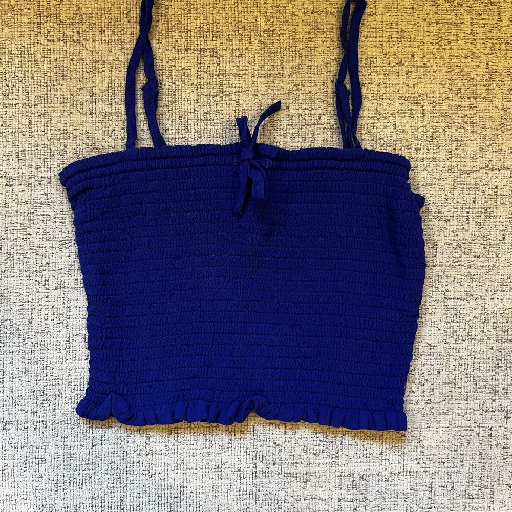 Aritzia Blue Smocked Women's Top